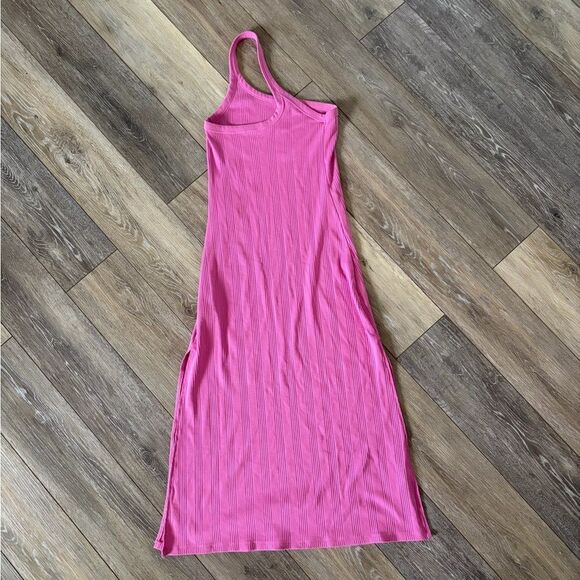 Aerie Pink Ribbed One-Shoulder Dress Women's Size Small - Picture 7 of 11